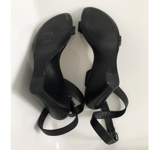 Marc Jacobs Black Leather Stud-Embellished Wedges - Picture 4 of 8